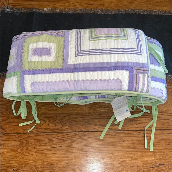 Pottery Barn Kids Other - NEW Pottery Barn Kids Katie Patchwork Bumper Crib Purple Green White Baby Girl